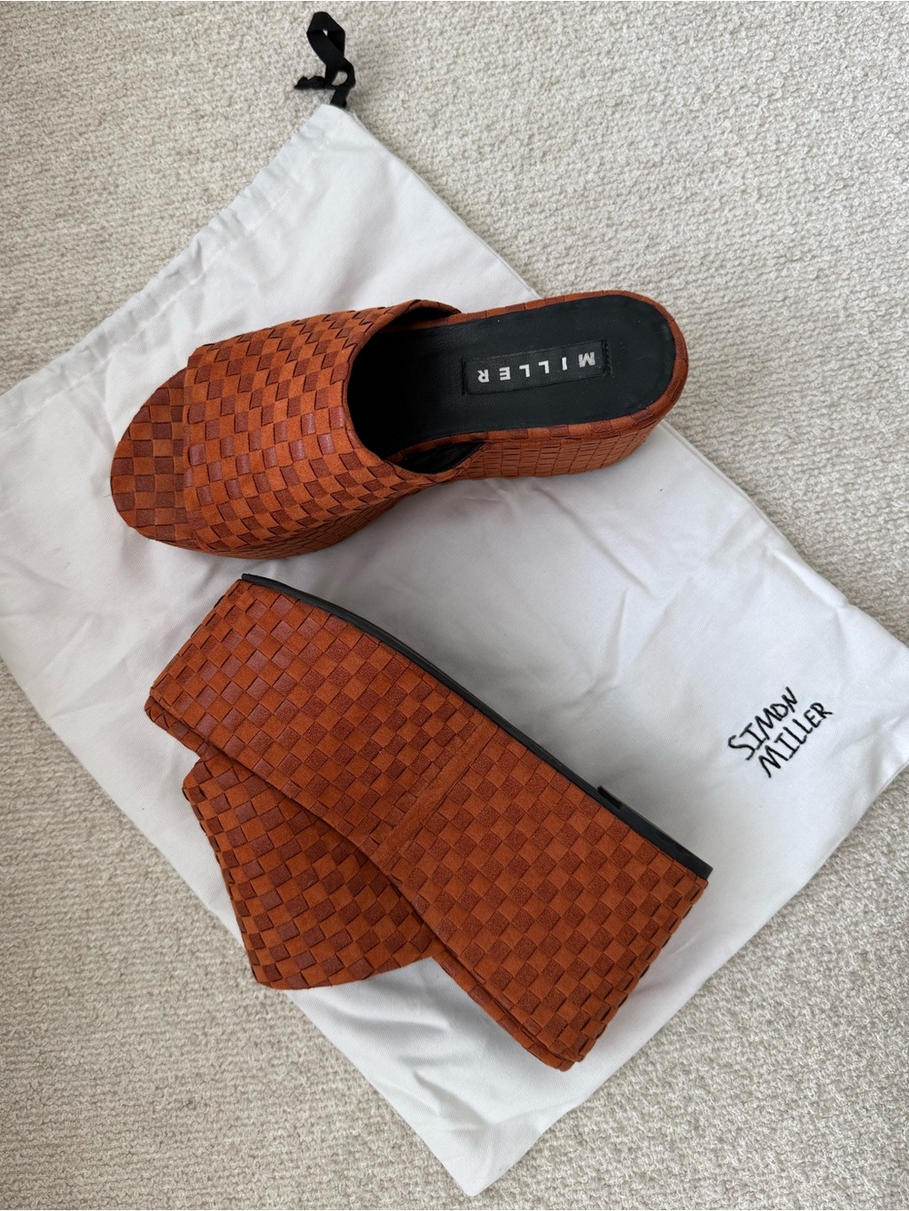 Simon Miller Blackout Woven Leather Platform Sandals